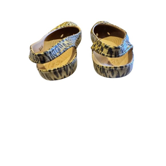 Leopard Print Crocs Womens Flats W8 Iconic Comfort Slip-On Shoes - Picture 5 of 8